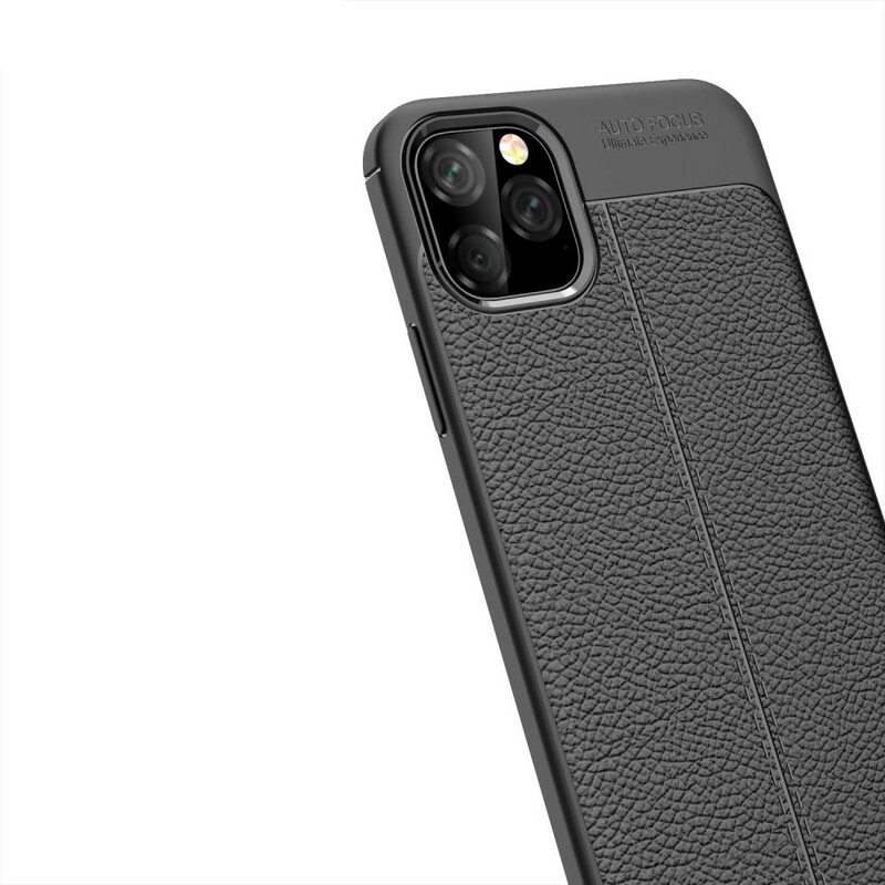 Kuori iPhone 11 Pro Max Double Line Litchi Leather Effect