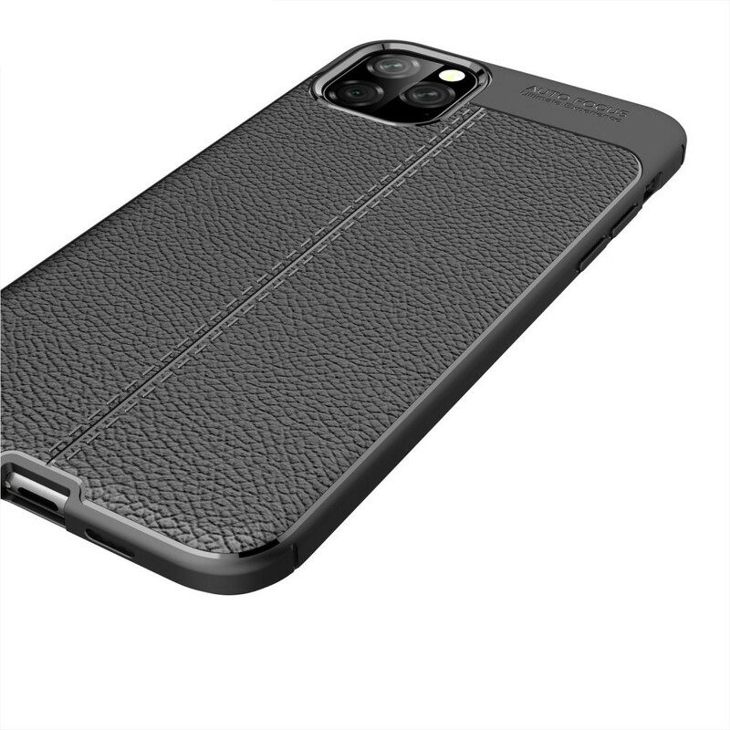 Kuori iPhone 11 Pro Max Double Line Litchi Leather Effect