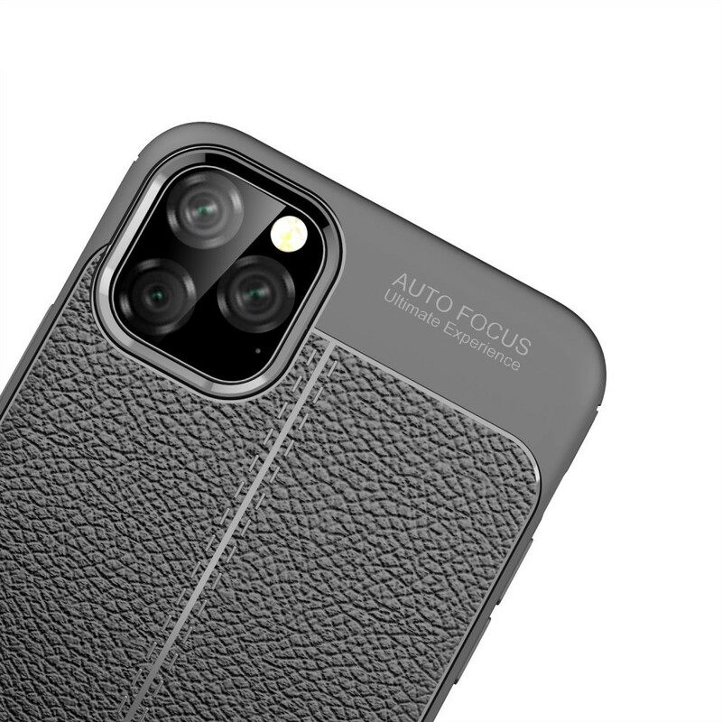 Kuori iPhone 11 Pro Max Double Line Litchi Leather Effect