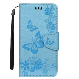 Nahkakotelo iPhone 11 Pro Max Suojaketju Kuori Discovery Butterflies Ja Lanyard