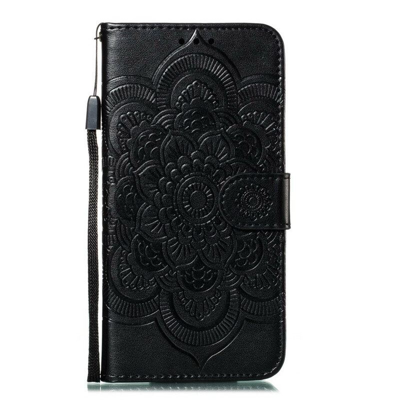 Nahkakotelo iPhone 11 Pro Max Suojaketju Kuori Full Strap Mandala