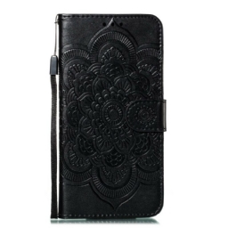 Nahkakotelo iPhone 11 Pro Max Suojaketju Kuori Full Strap Mandala