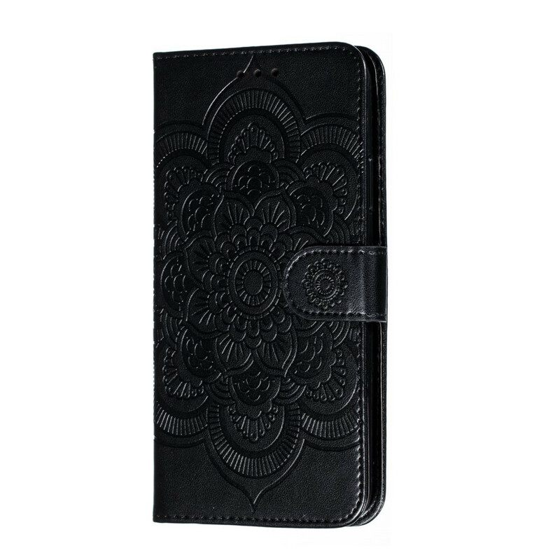 Nahkakotelo iPhone 11 Pro Max Suojaketju Kuori Full Strap Mandala