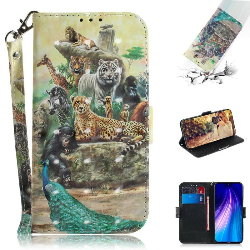 Kotelot Xiaomi Redmi Note 8 Suojaketju Kuori Animal Safari Stringit