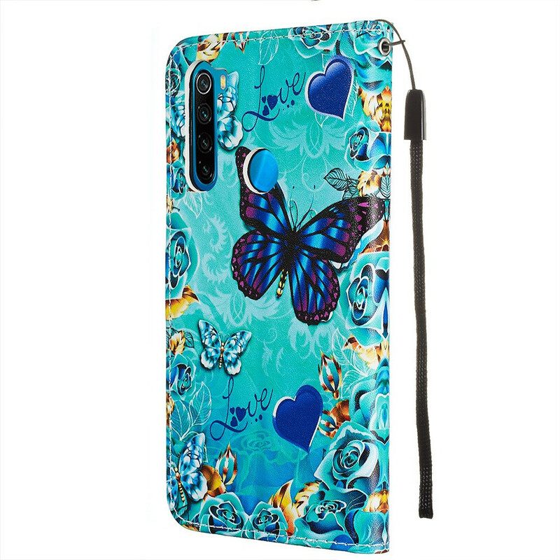 Kotelot Xiaomi Redmi Note 8 Suojaketju Kuori Love Butterflies In Strap