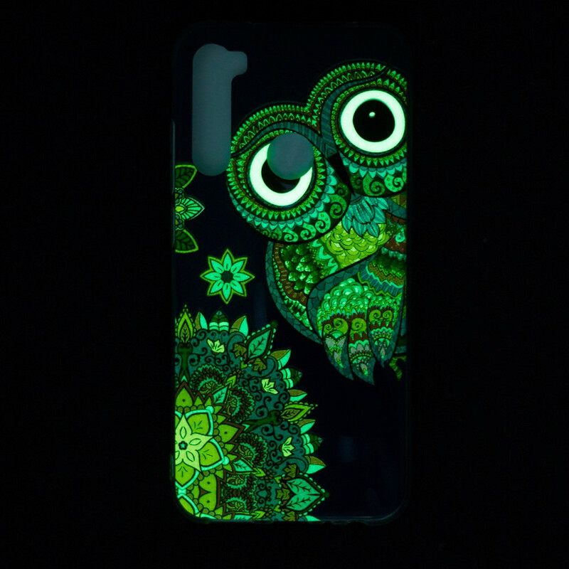 Kuori Xiaomi Redmi Note 8 Owl Fluoresoiva Mandala