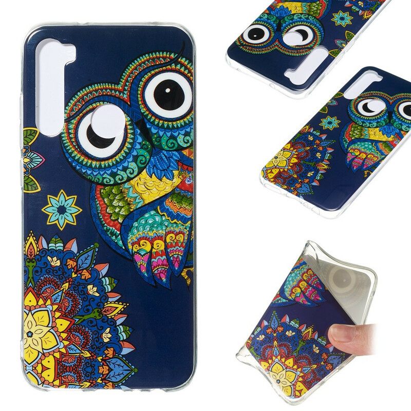 Kuori Xiaomi Redmi Note 8 Owl Fluoresoiva Mandala