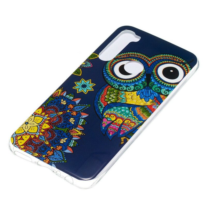 Kuori Xiaomi Redmi Note 8 Owl Fluoresoiva Mandala