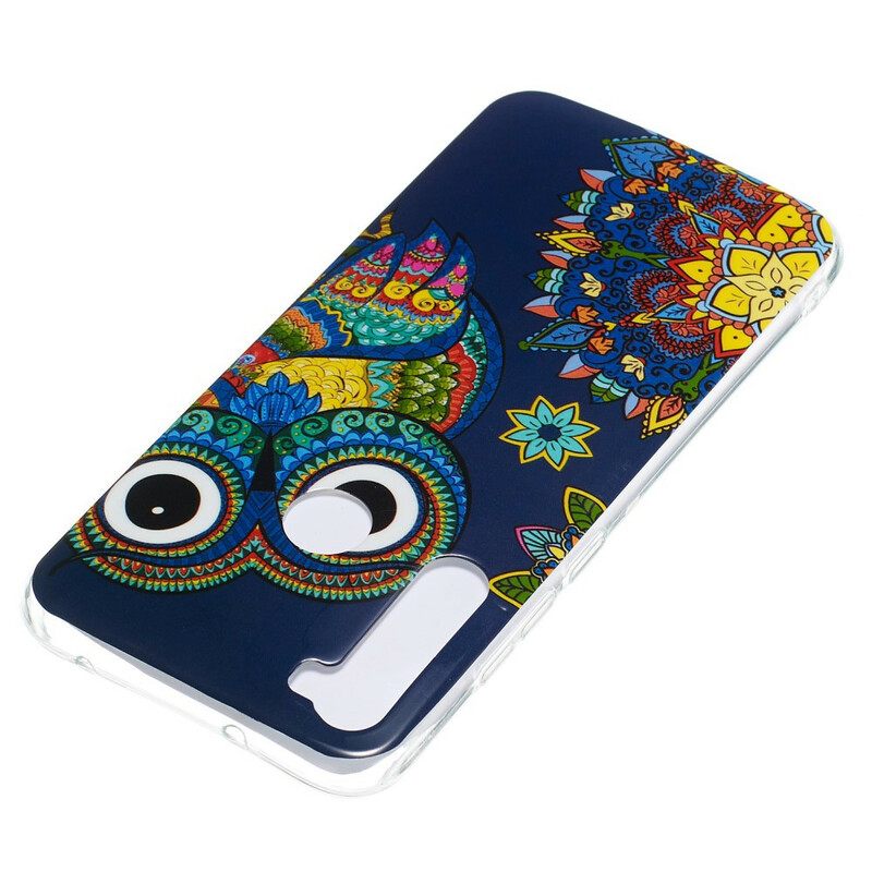 Kuori Xiaomi Redmi Note 8 Owl Fluoresoiva Mandala