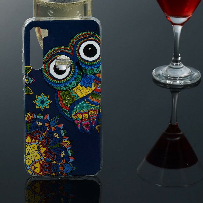 Kuori Xiaomi Redmi Note 8 Owl Fluoresoiva Mandala