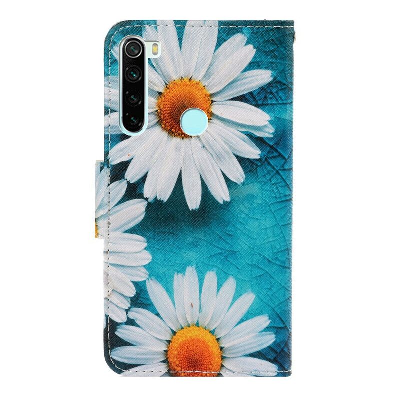 Nahkakotelo Xiaomi Redmi Note 8 Suojaketju Kuori Thong Daisies