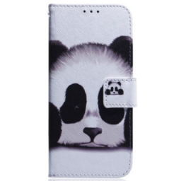 Nahkakotelo Moto G73 5G Suojaketju Kuori Strappy Panda