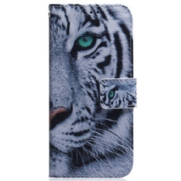 Kotelot Samsung Galaxy M13 Suojaketju Kuori Strappy White Tiger