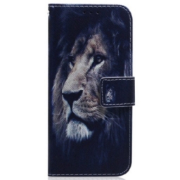 Nahkakotelo Samsung Galaxy M13 Suojaketju Kuori Lanyard Lion