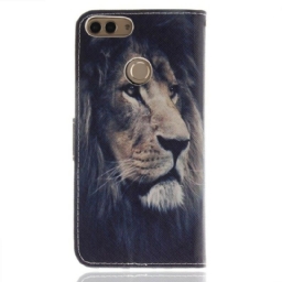 Nahkakotelo Huawei P Smart Dreaming Lion