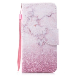 Nahkakotelo Huawei P Smart Suojaketju Kuori Strip Marble