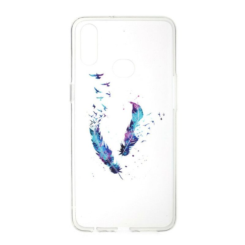 Case Samsung Galaxy A10s Läpinäkyvät Höyhenet