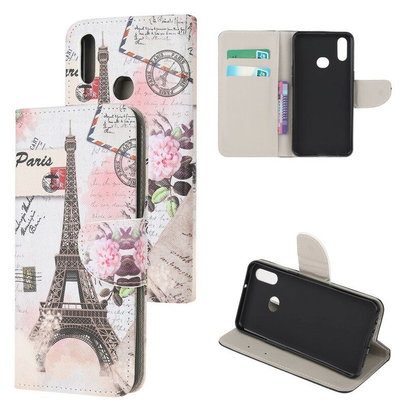 Kotelot Samsung Galaxy A10s Retro Eiffel-torni