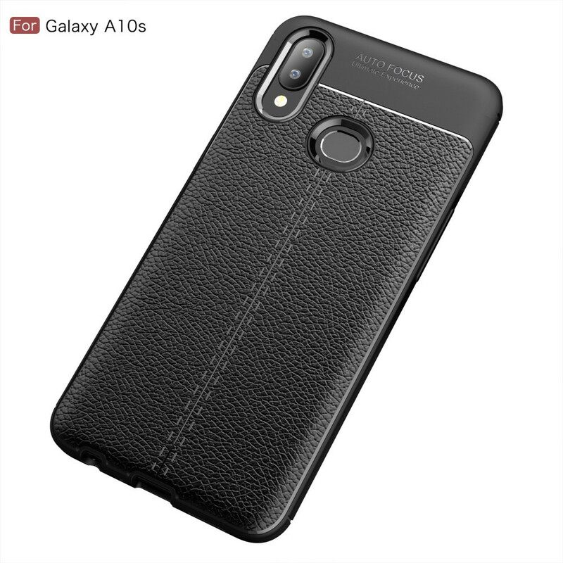 Kuori Samsung Galaxy A10s Double Line Litchi Leather Effect