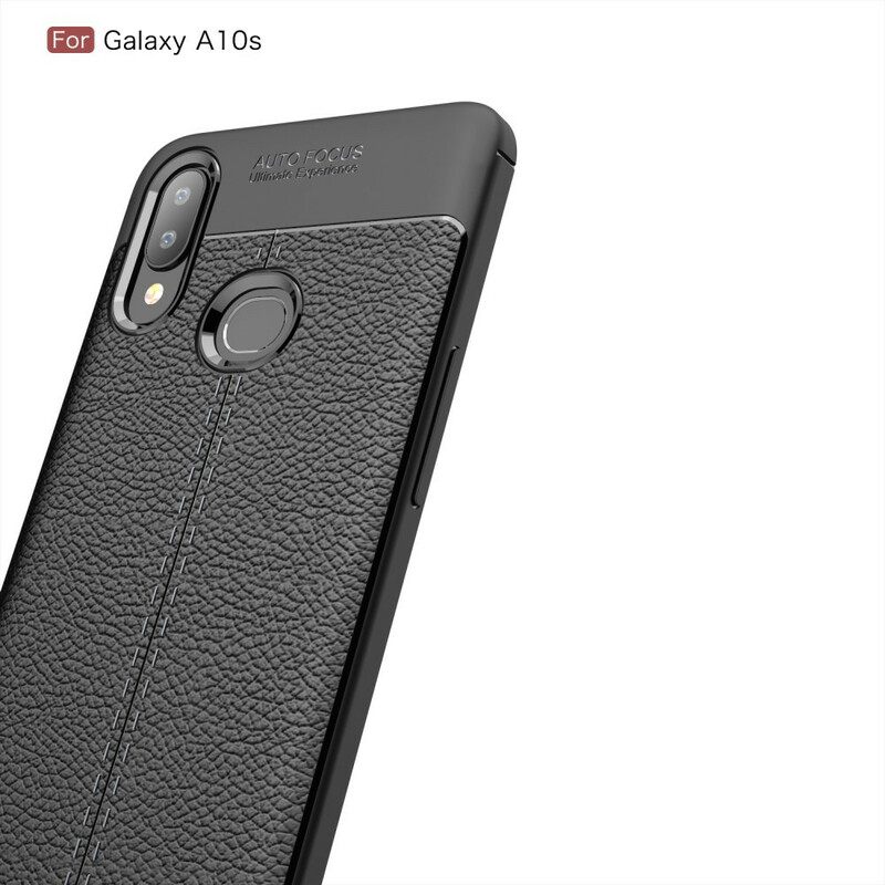 Kuori Samsung Galaxy A10s Double Line Litchi Leather Effect