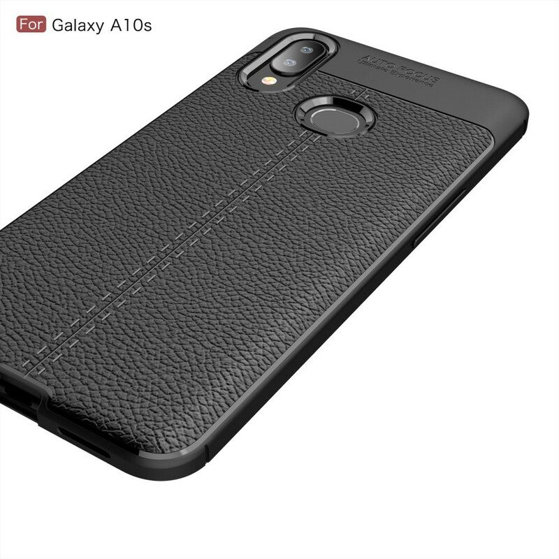 Kuori Samsung Galaxy A10s Double Line Litchi Leather Effect