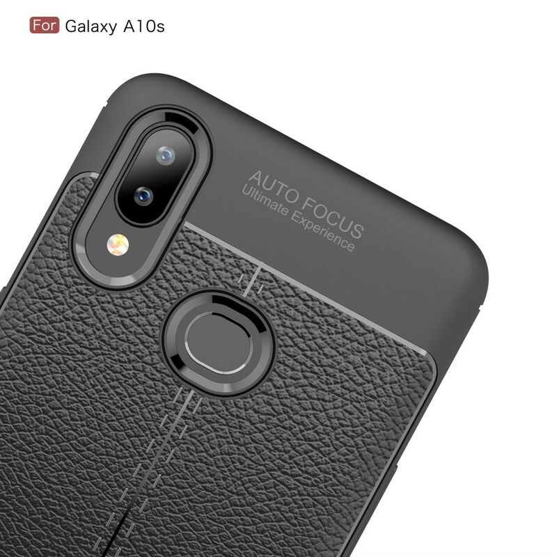 Kuori Samsung Galaxy A10s Double Line Litchi Leather Effect