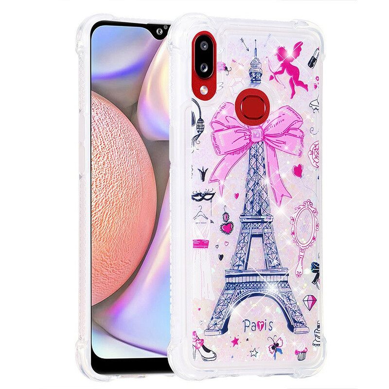 Kuori Samsung Galaxy A10s Eiffel-tornin Paljetteja