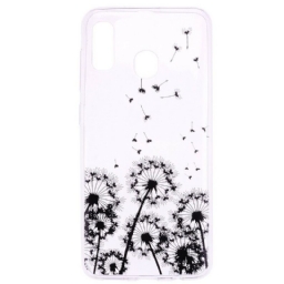 Kuori Samsung Galaxy A10s Transparent Black Dandelions