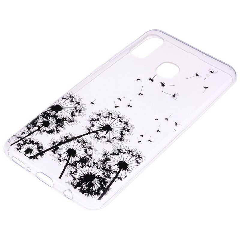 Kuori Samsung Galaxy A10s Transparent Black Dandelions