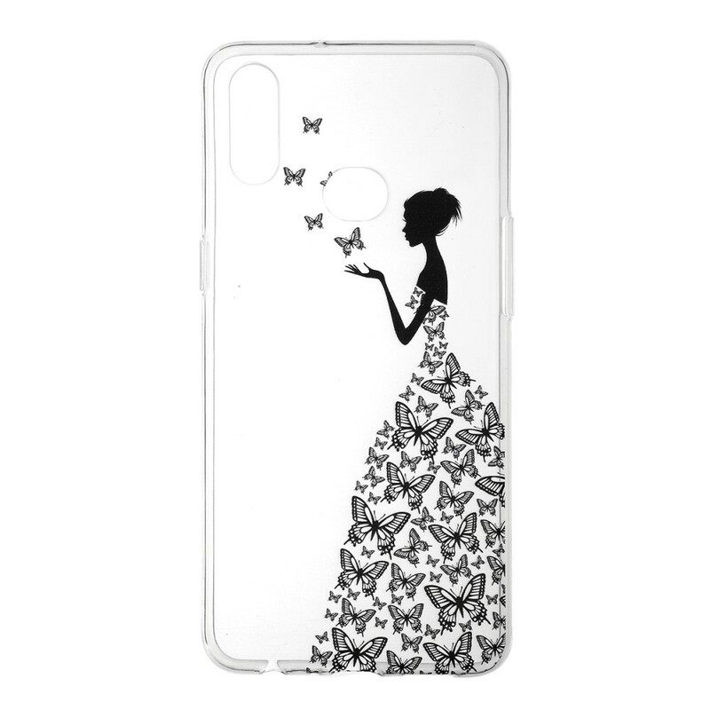 Kuori Samsung Galaxy A10s Transparent Butterflies Mekko