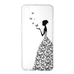 Kuori Samsung Galaxy A10s Transparent Butterflies Mekko