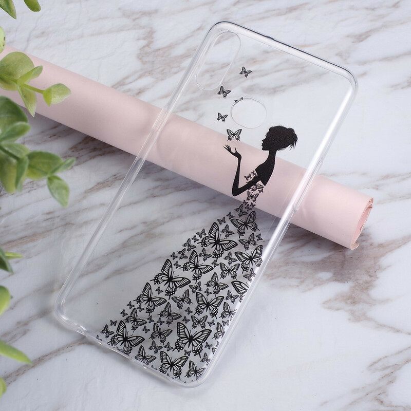 Kuori Samsung Galaxy A10s Transparent Butterflies Mekko