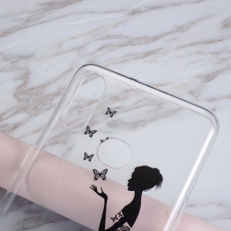 Kuori Samsung Galaxy A10s Transparent Butterflies Mekko