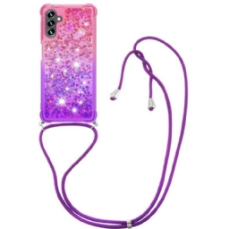 Case Samsung Galaxy A54 5G Kiristysnyörillä Glitter Silikoni Johto