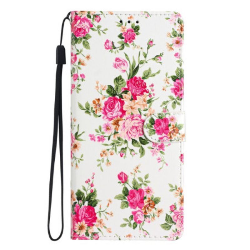 Kotelot Samsung Galaxy A54 5G Suojaketju Kuori Hihna Liberty Flowers