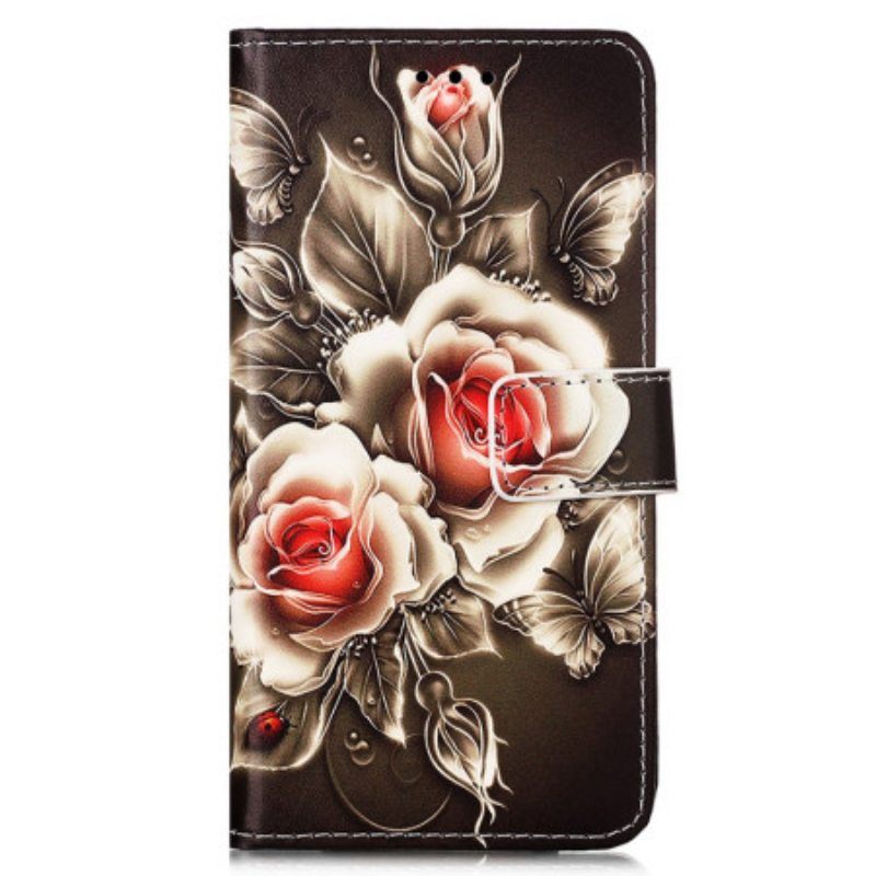 Kotelot Samsung Galaxy A54 5G Suojaketju Kuori Strap Roses