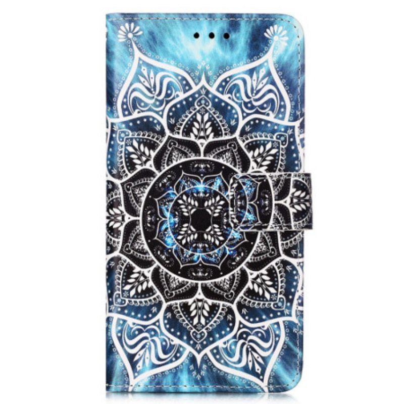 Nahkakotelo Samsung Galaxy A54 5G Suojaketju Kuori Strappy Mandala