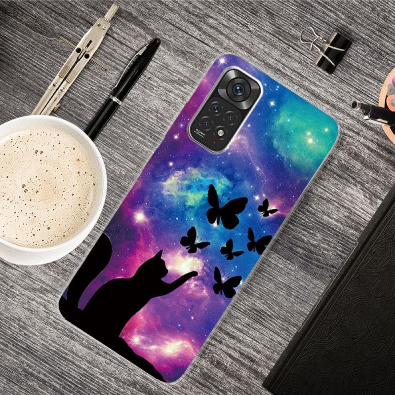 Case Xiaomi Redmi Note 11 / 11S Kissa Ja Perhosia Avaruudessa