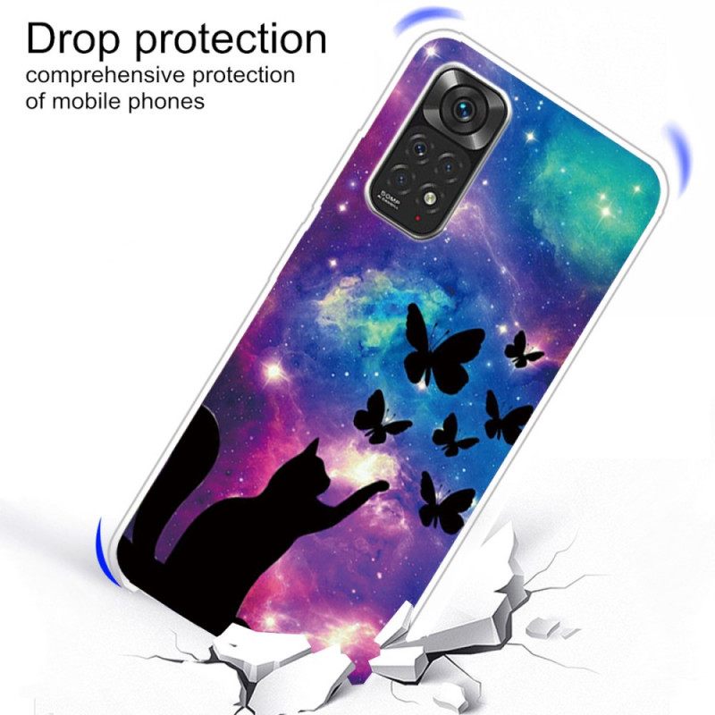 Case Xiaomi Redmi Note 11 / 11S Kissa Ja Perhosia Avaruudessa