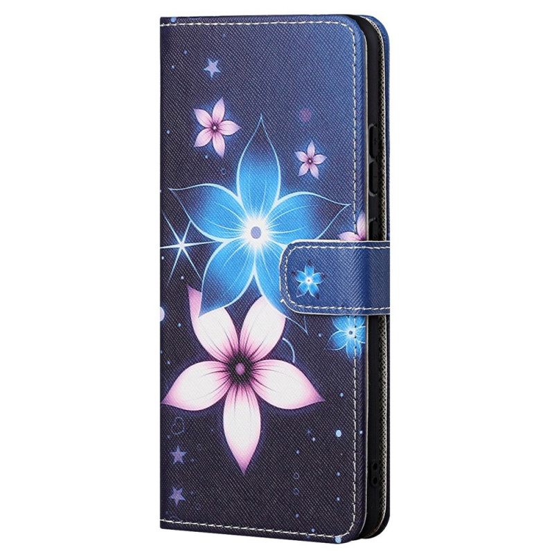 Nahkakotelo Xiaomi Redmi Note 11 / 11S Suojaketju Kuori Lunar Strap Flowers