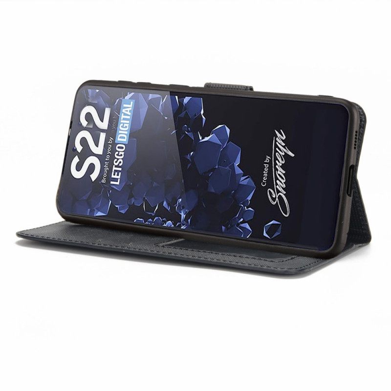 Case Nahkakotelo Samsung Galaxy S22 Plus 5G Kuvioitu Irrotettavalla