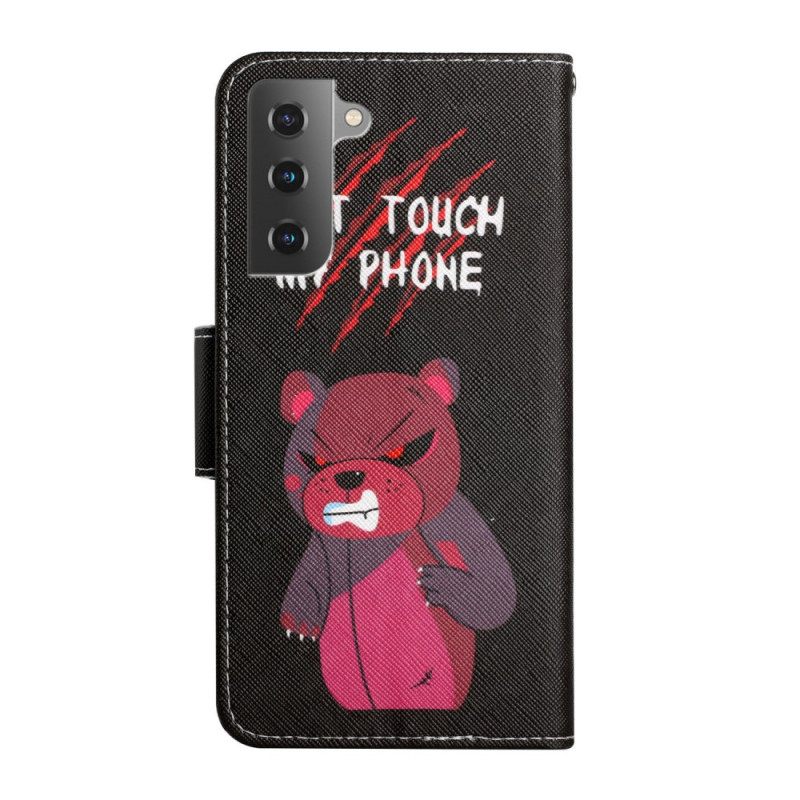 Flip Case Samsung Galaxy S22 Plus 5G Bear Älä Koske Puhelimeeni