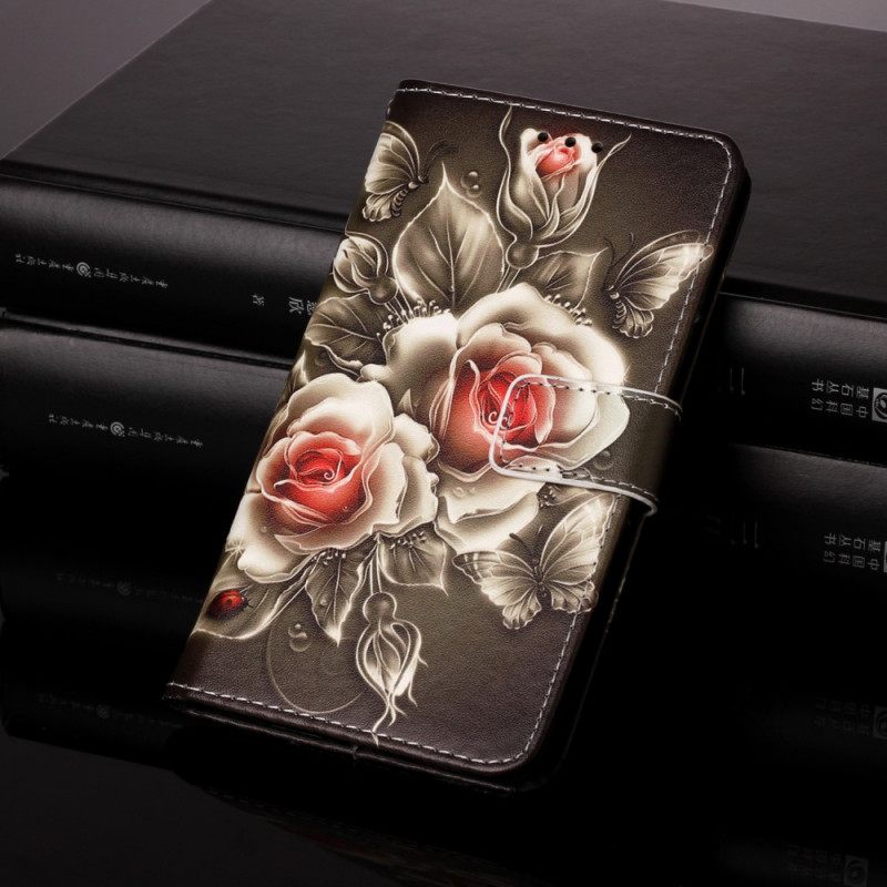 Flip Case Samsung Galaxy S22 Plus 5G Golden Roses