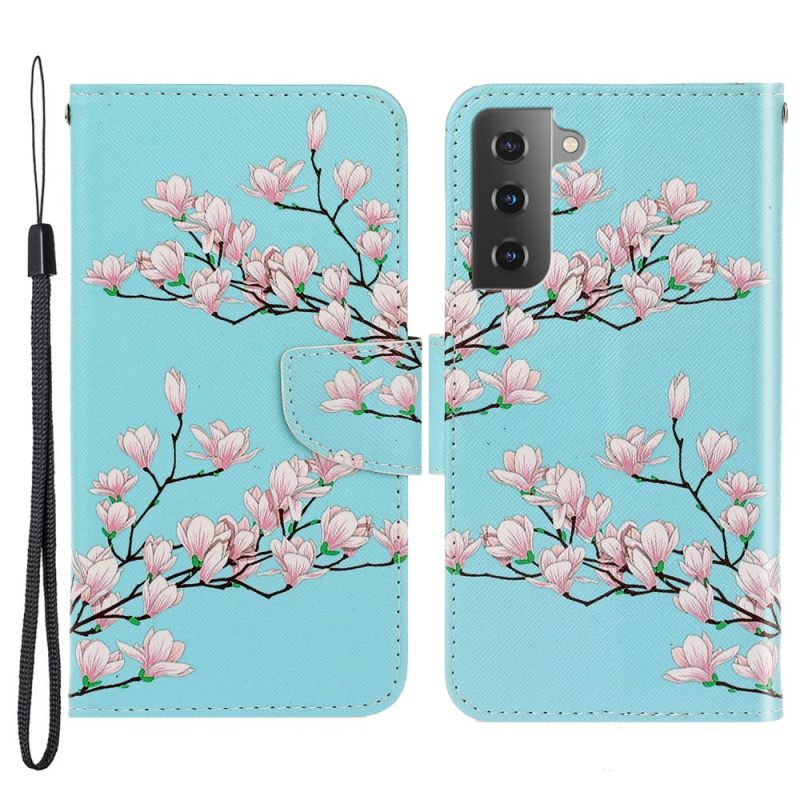 Flip Case Samsung Galaxy S22 Plus 5G Suojaketju Kuori Thong Tree