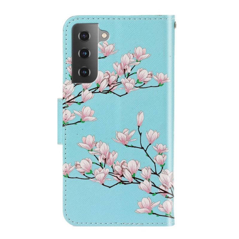 Flip Case Samsung Galaxy S22 Plus 5G Suojaketju Kuori Thong Tree