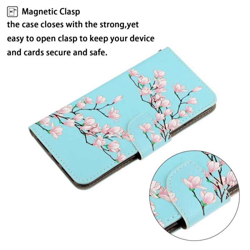 Flip Case Samsung Galaxy S22 Plus 5G Suojaketju Kuori Thong Tree