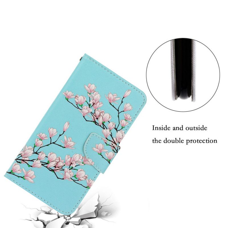 Flip Case Samsung Galaxy S22 Plus 5G Suojaketju Kuori Thong Tree