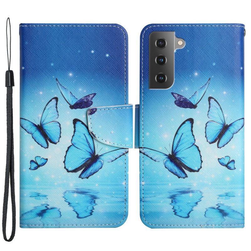 Kotelot Samsung Galaxy S22 Plus 5G Blue Butterflies