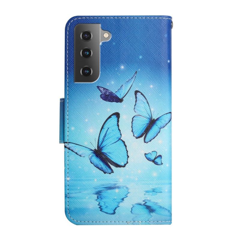 Kotelot Samsung Galaxy S22 Plus 5G Blue Butterflies