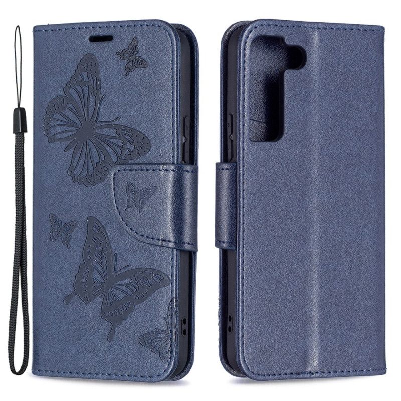 Kotelot Samsung Galaxy S22 Plus 5G Butterflies In Flight With Lanyard